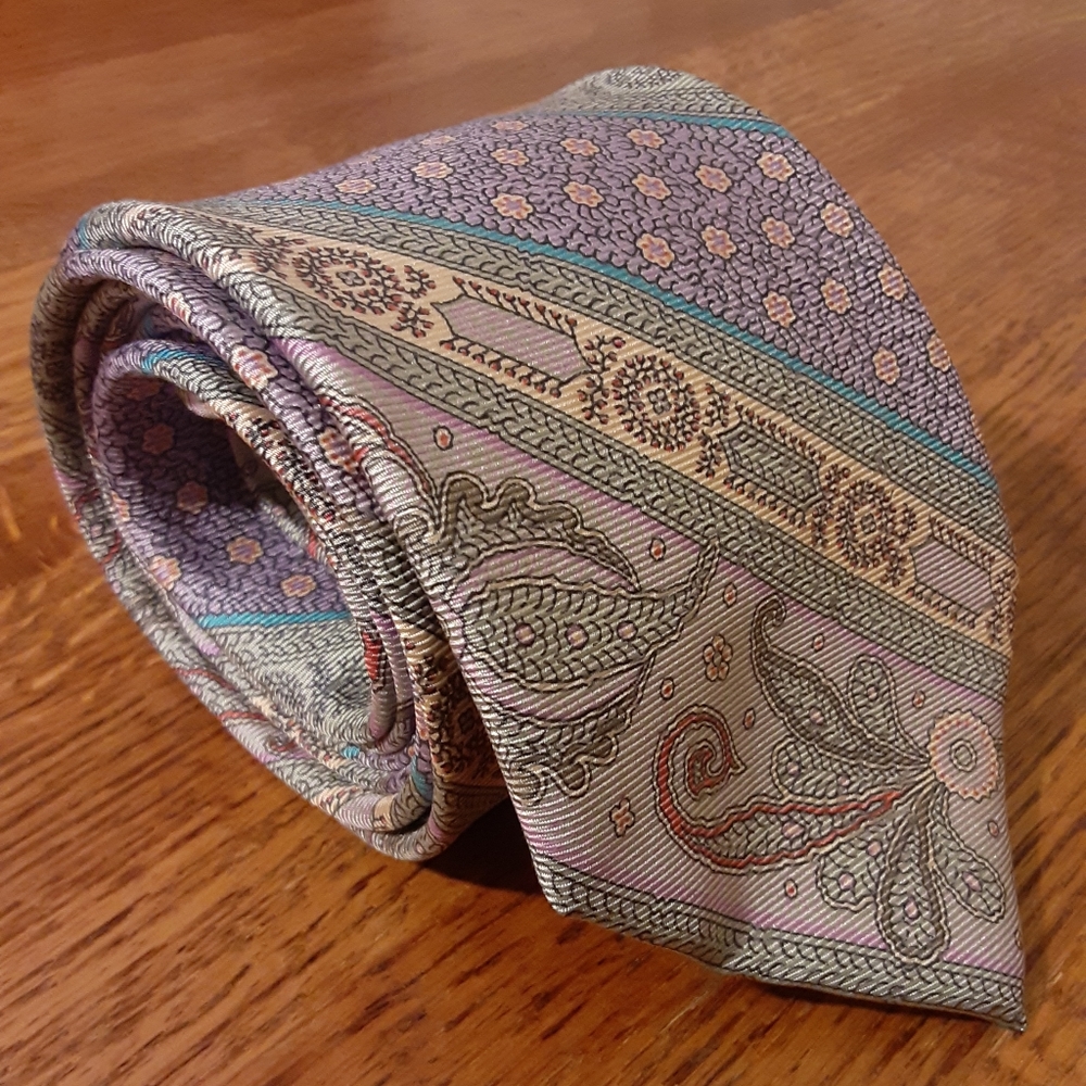 Nordstrom purple silk striped tie